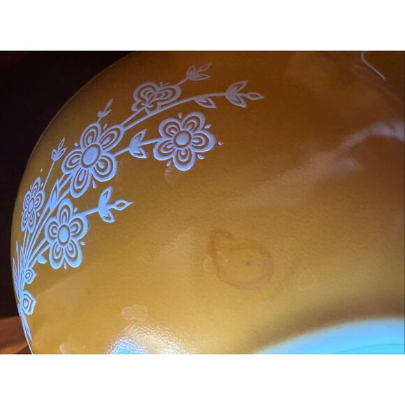 Pyrex butterfly gold side handles mixing bowl 442 kitchen vintage decor 1.5 lit - Picture 5 of 6